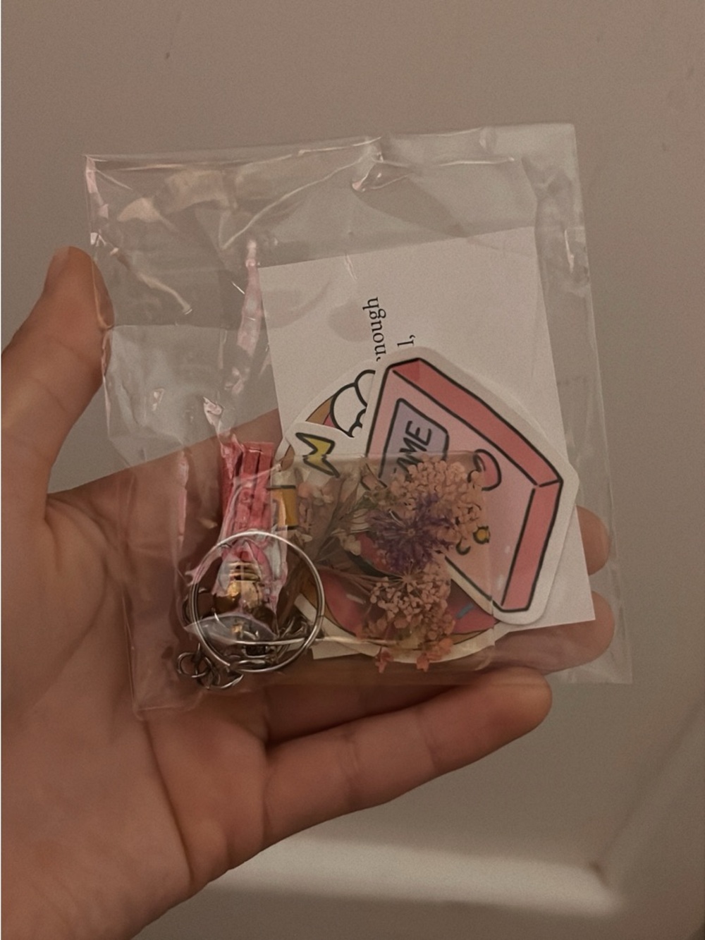 Pink Floral Keychain Set